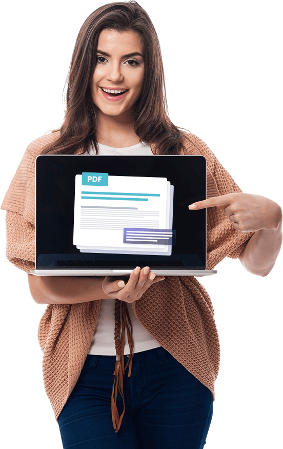 Happy woman with laptop celebrating